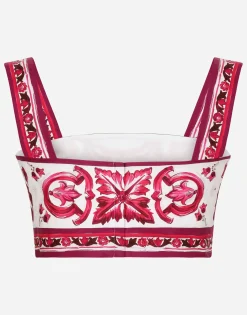 Majolica-print poplin top