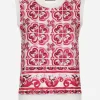 Majolica-print silk and twill sweater