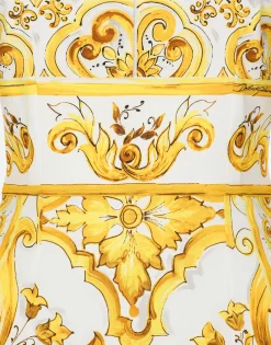 Majolica-print silk charmeuse midi dress