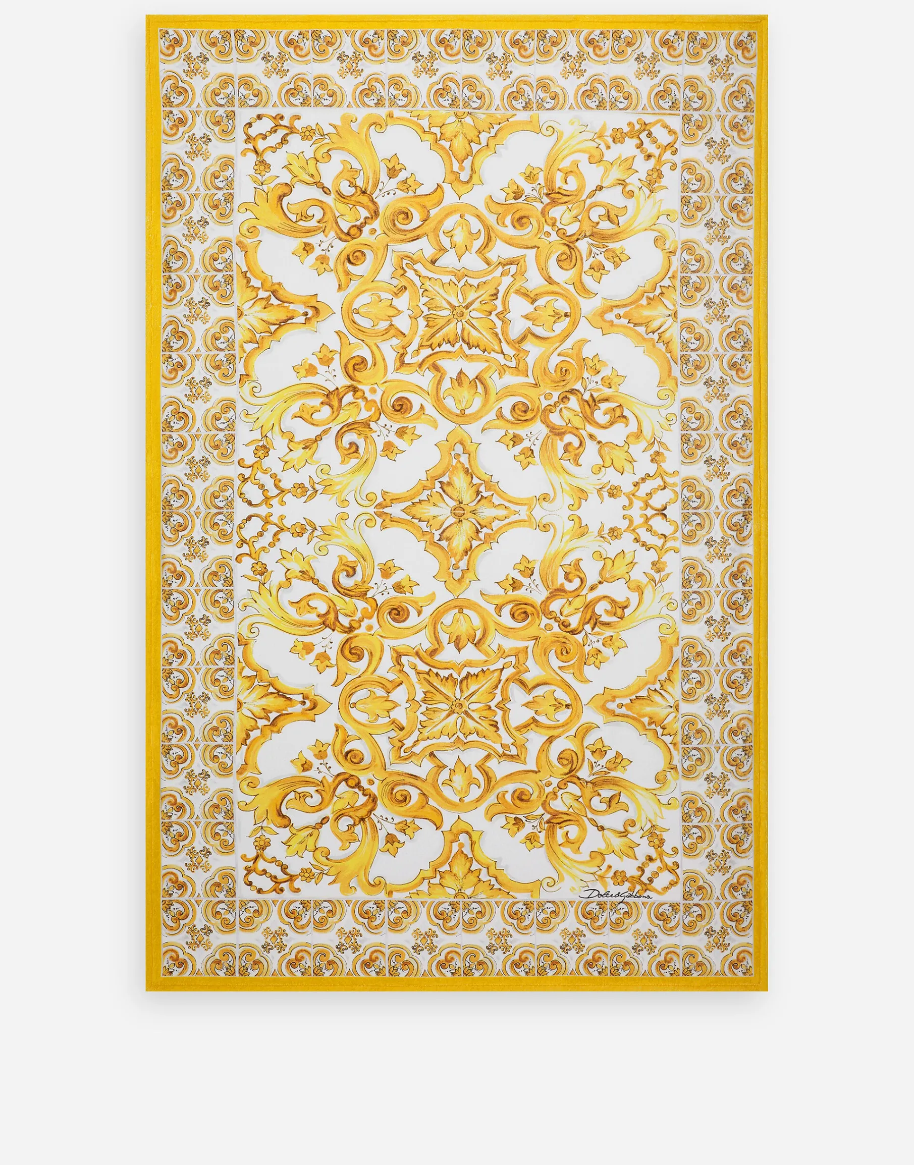 Majolica-print terry beach towel (114x185)