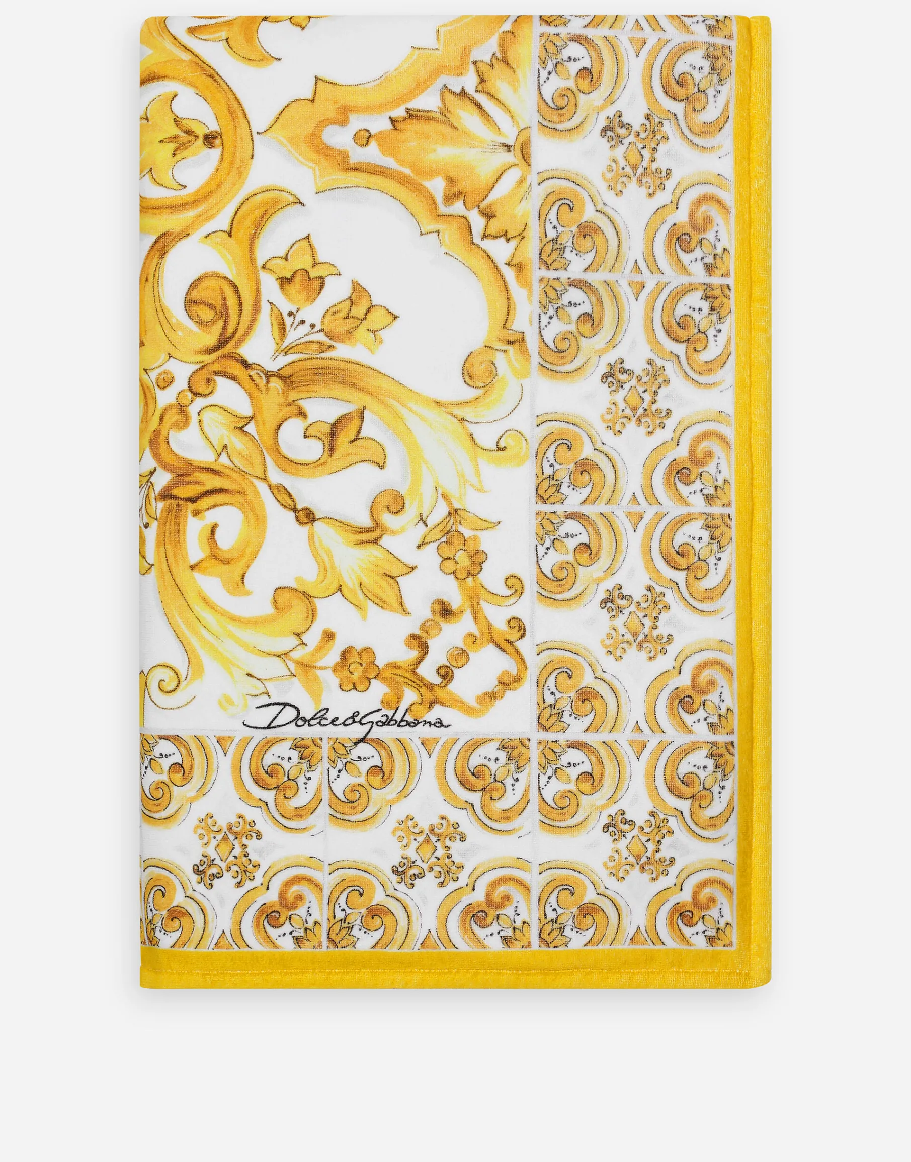 Majolica-print terry beach towel (114x185)