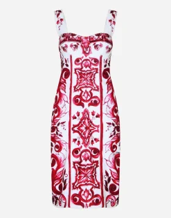 Majolica-print terrycloth midi dress