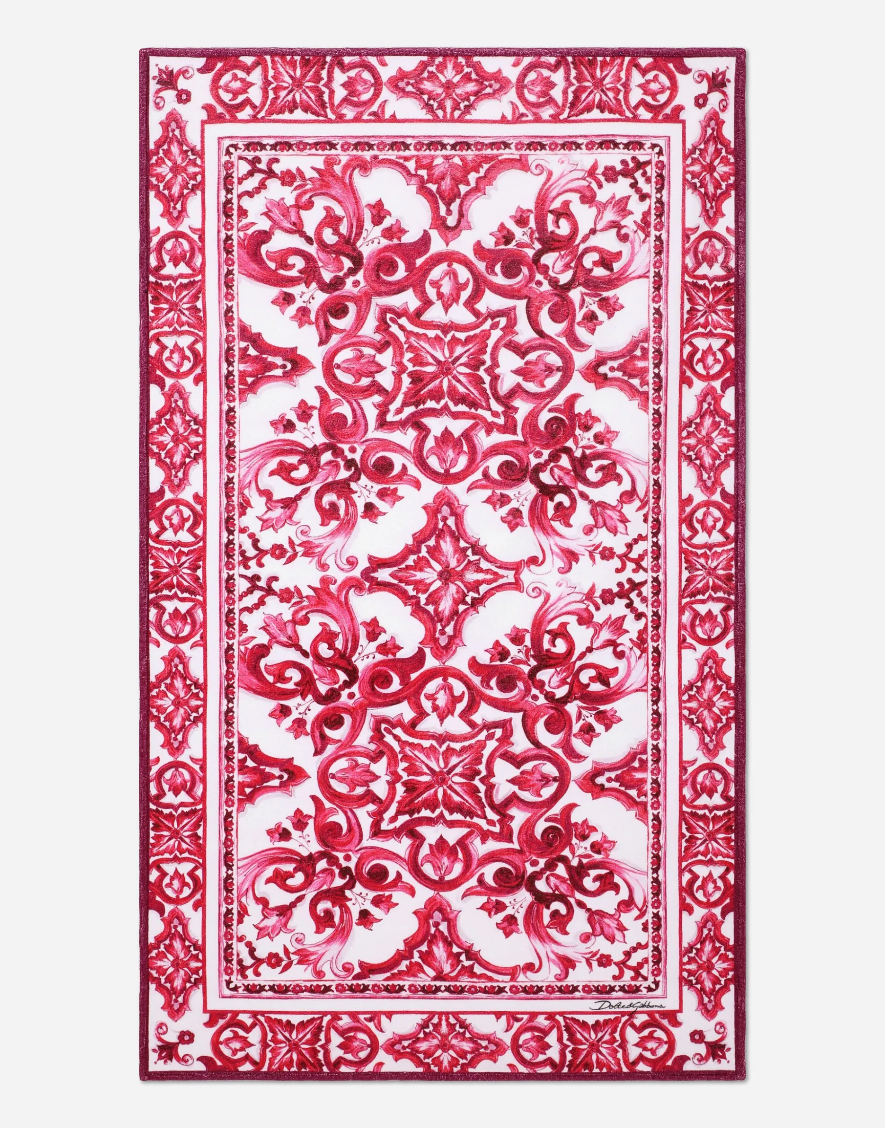 Majolica-print terrycloth beach towel