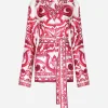 Majolica-print twill pajama shirt