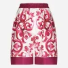 Majolica-print twill pajama shorts