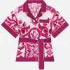 Majolica-print twill shirt