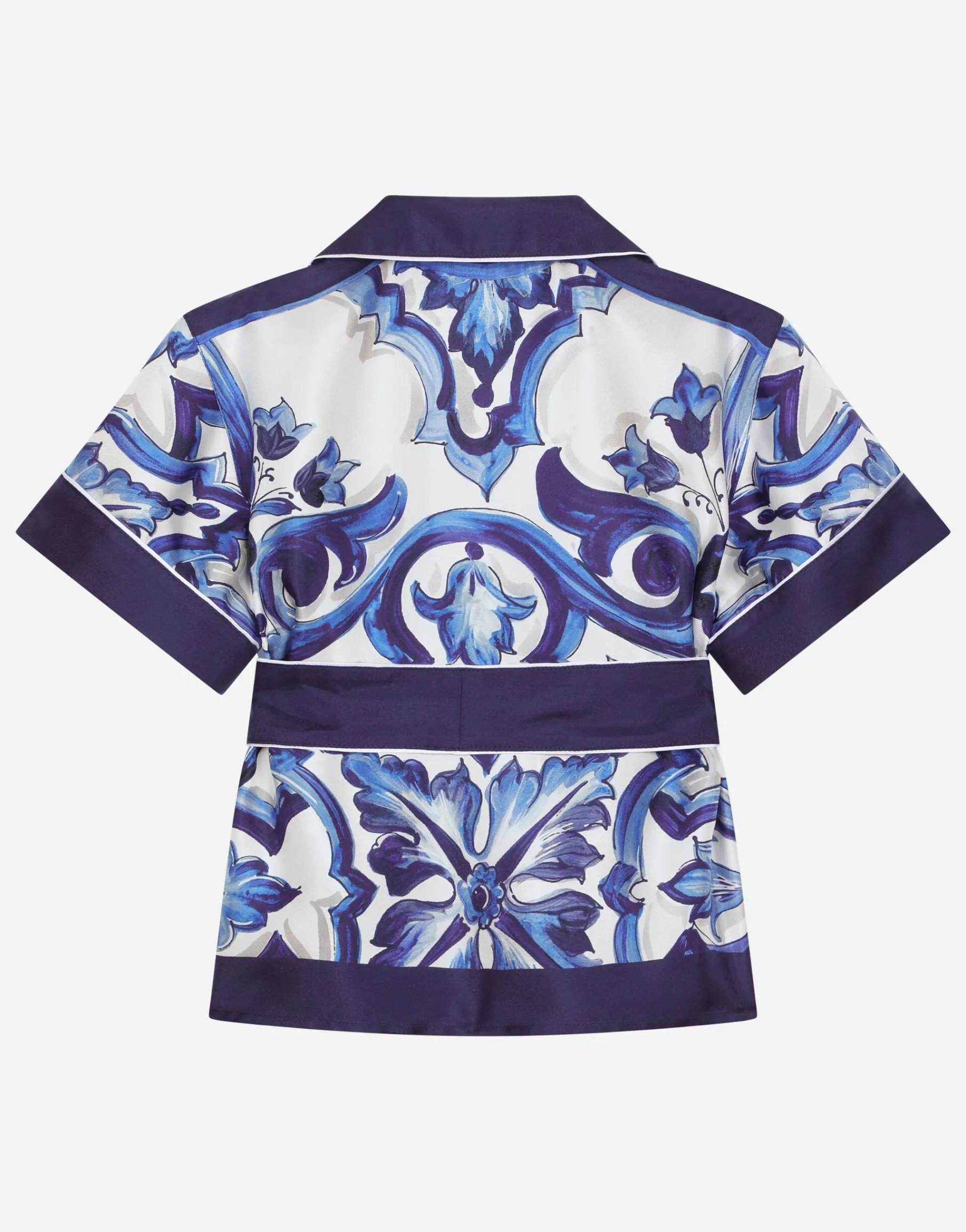 Majolica-print twill shirt