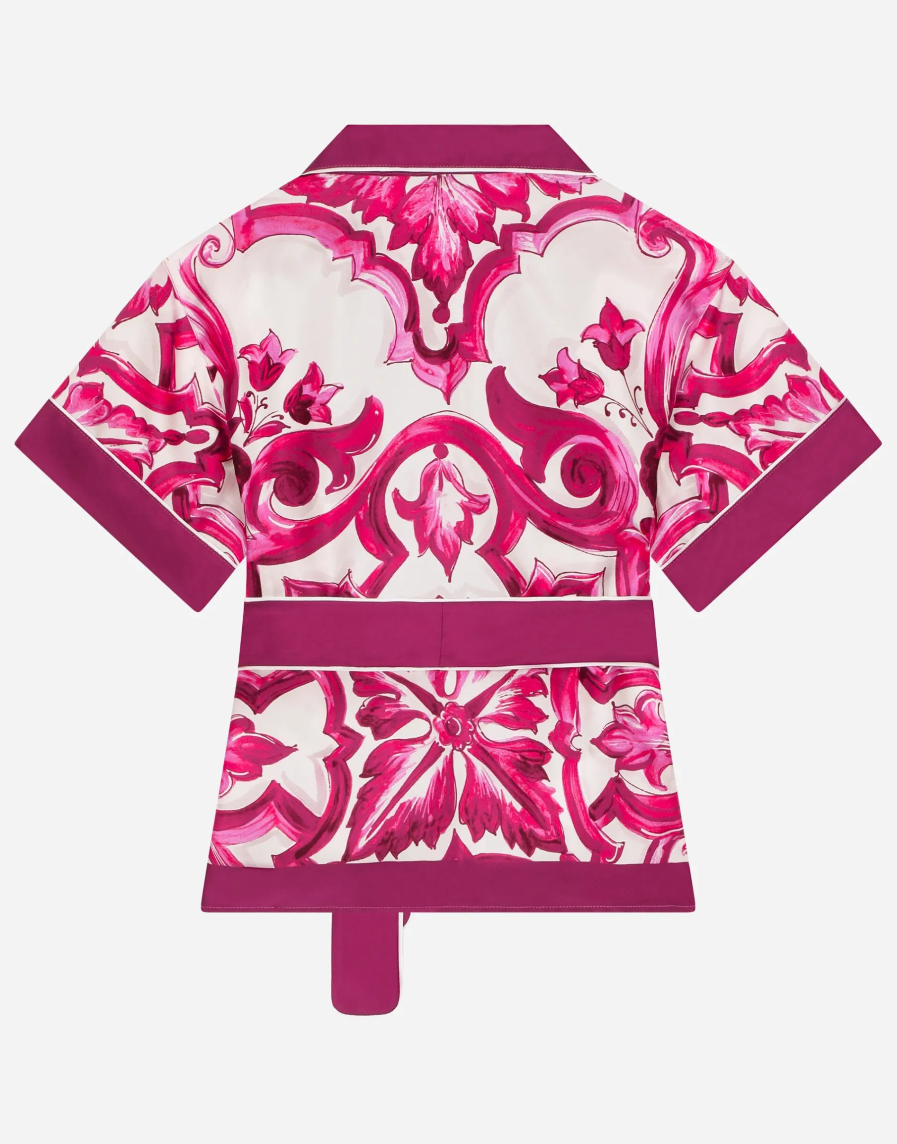 Majolica-print twill shirt