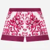 Majolica-print twill shorts
