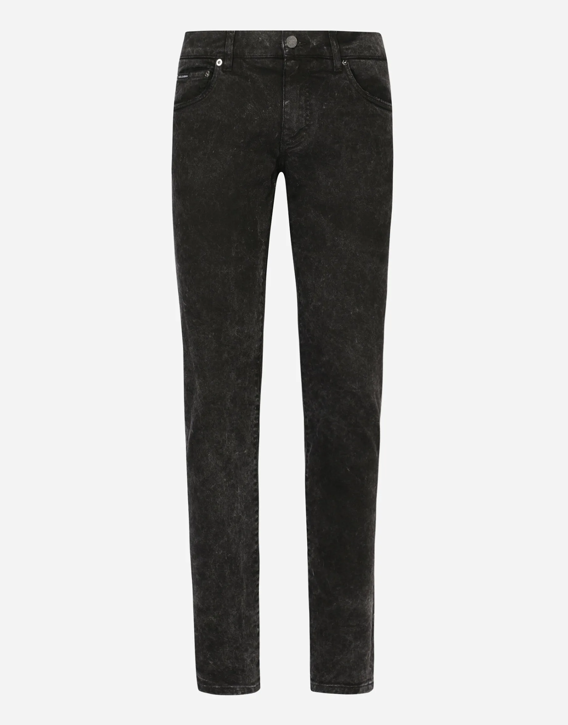 Marble-effect skinny stretch jeans