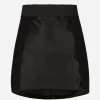 Marquisette and lace miniskirt with corset details