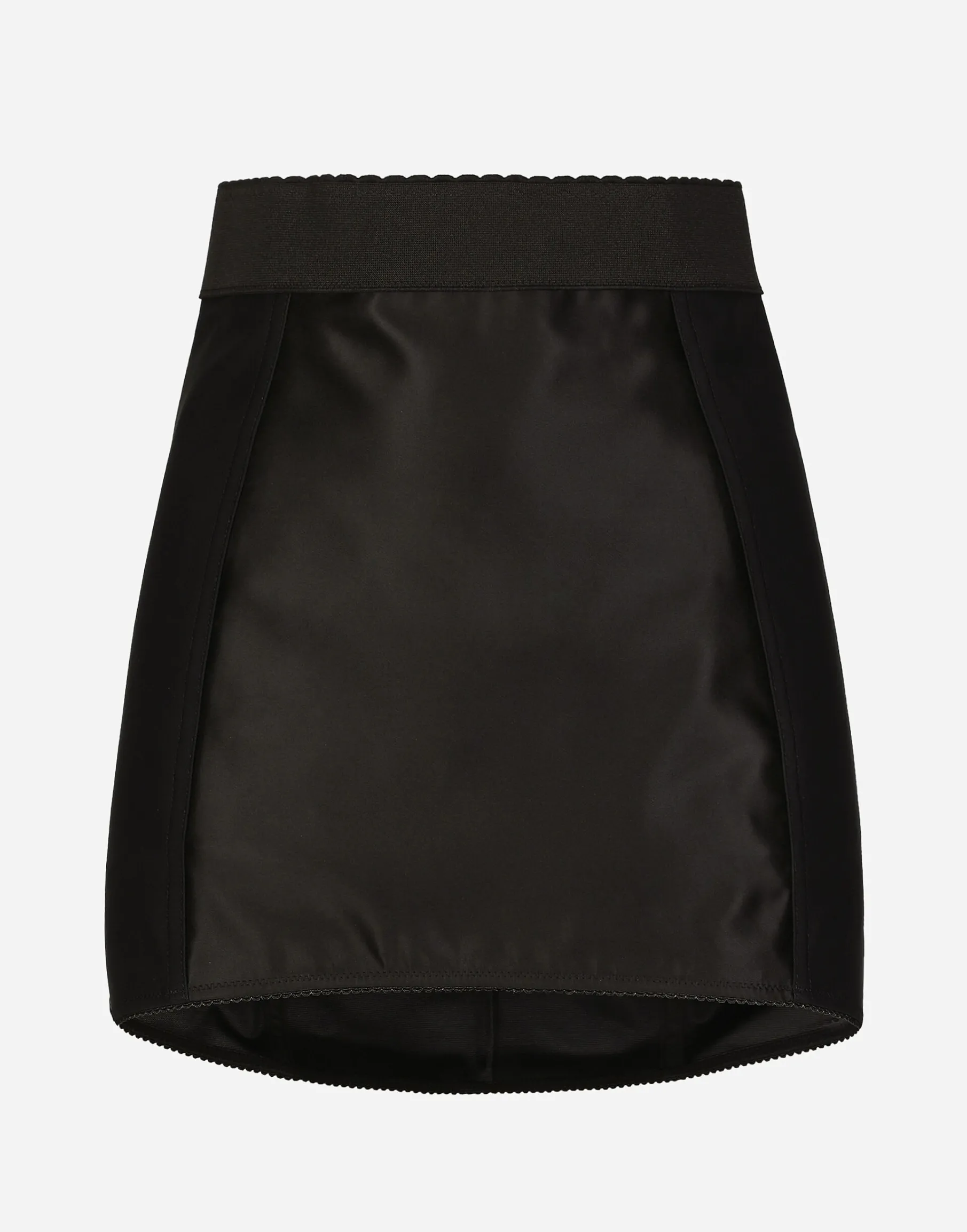 Marquisette and lace miniskirt with corset details