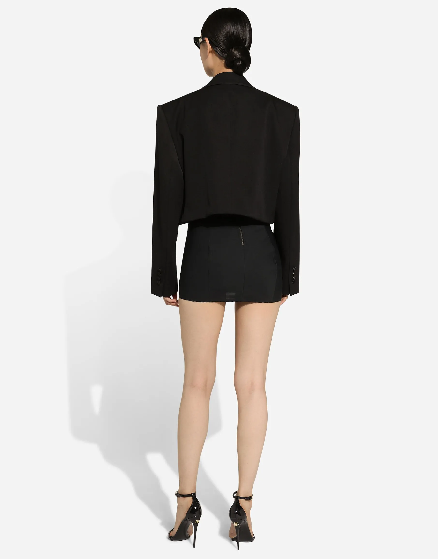 Marquisette and lace miniskirt with corset details