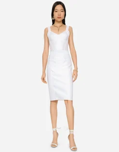 Marquisette and satin skirt with corset details