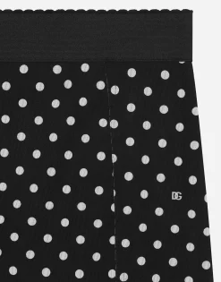 Marquisette pencil skirt with polka-dot print and corset details