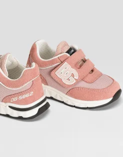 Mesh and split leather DG Running sneakers