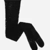 Mesh tights with branded elastic