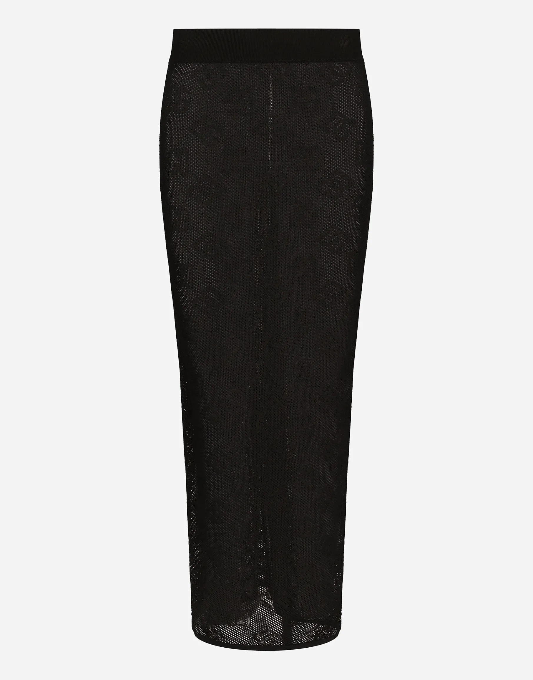 Mesh-stitch pencil skirt with jacquard DG logo