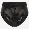 Micro-sequins briefs with branded elastic
