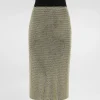 Midi pencil skirt in crystal mesh