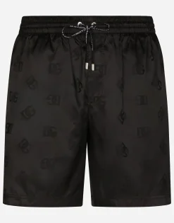 Mid-length jacquard swim trunks with DG Monogram