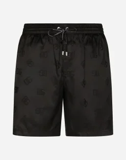 Mid-length swim trunks with jacquard DG Monogram