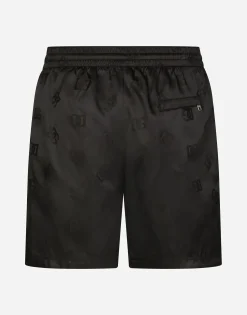 Mid-length swim trunks with jacquard DG Monogram