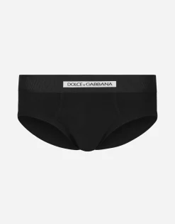 Mid-rise briefs in two-way stretch cotton jersey