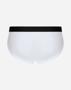 Mid-rise briefs in two-way stretch cotton jersey