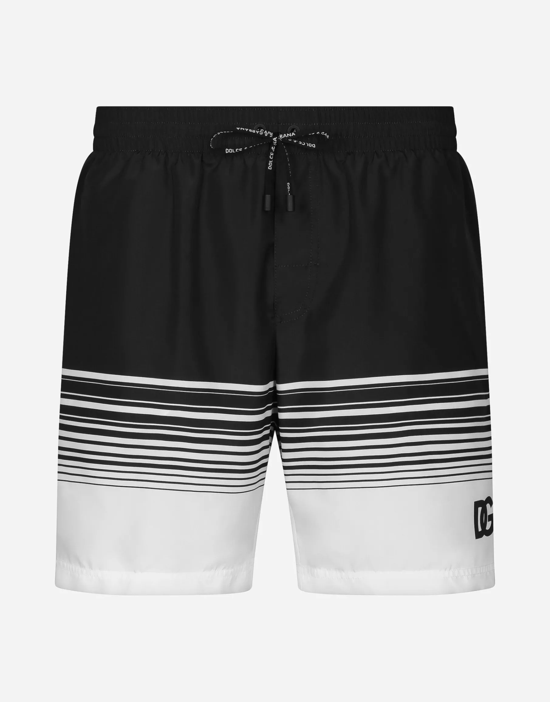 Mid-rise swim trunks with DG print