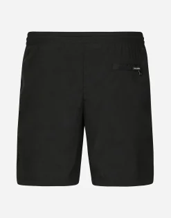 Mid-rise swim trunks with DG print