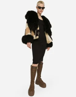 Milano rib calf-length dress with DG logo