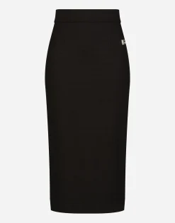 Milano rib midi skirt