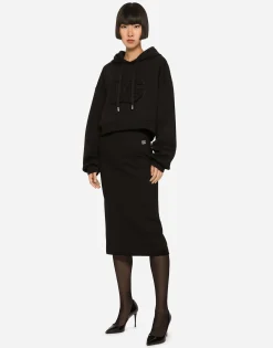 Milano rib midi skirt