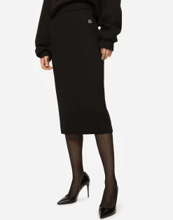 Milano rib midi skirt