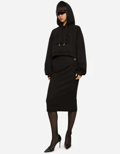 Milano rib midi skirt