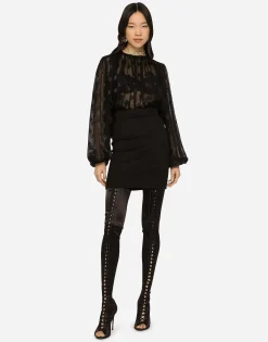Milano rib miniskirt with DG logo