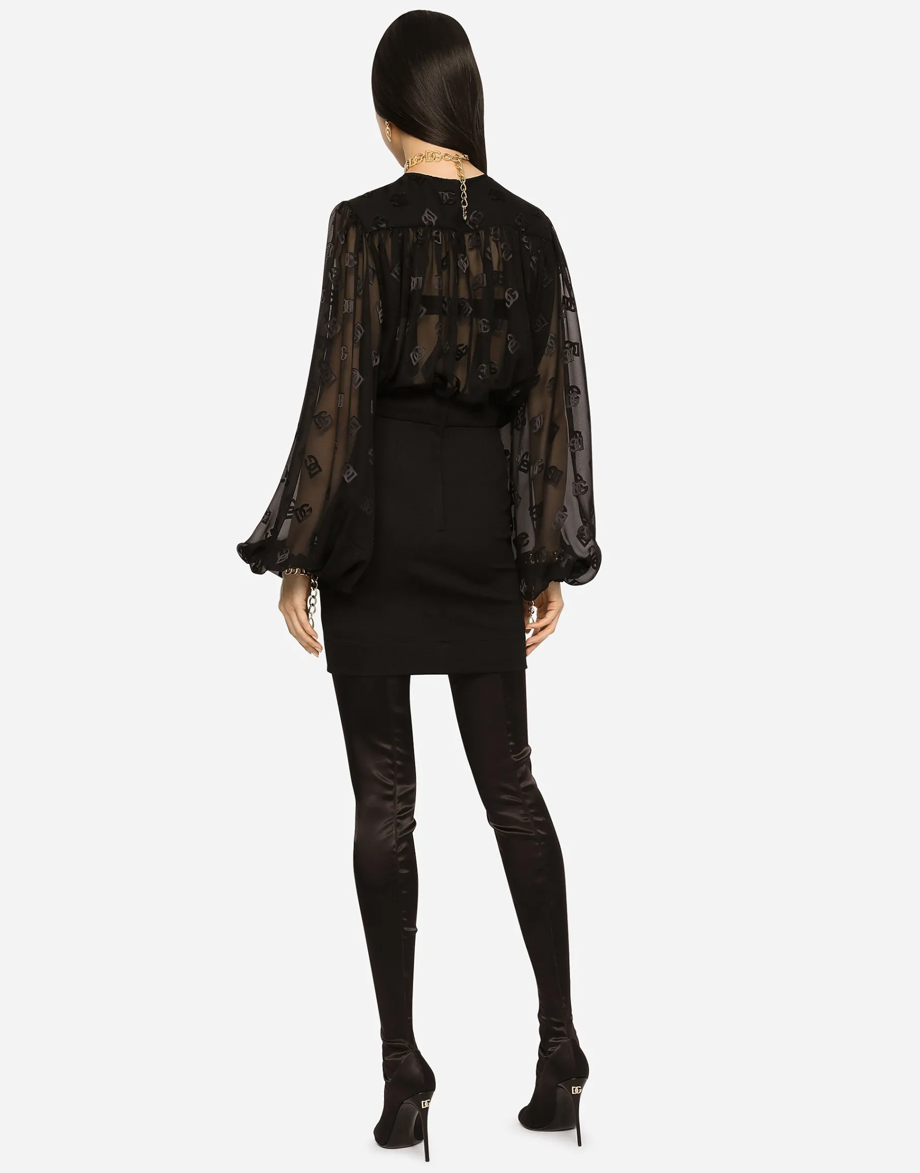 Milano rib miniskirt with DG logo