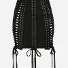 Miniskirt with laces and eyelets