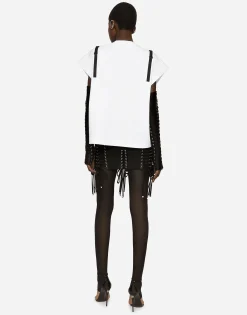 Miniskirt with laces and eyelets