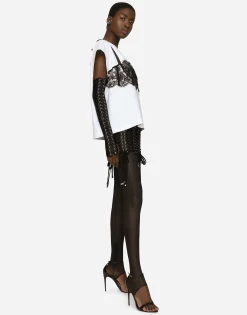 Miniskirt with laces and eyelets