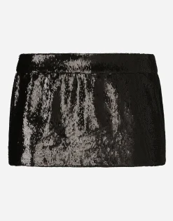 Miniskirt with micro-sequin embellishment