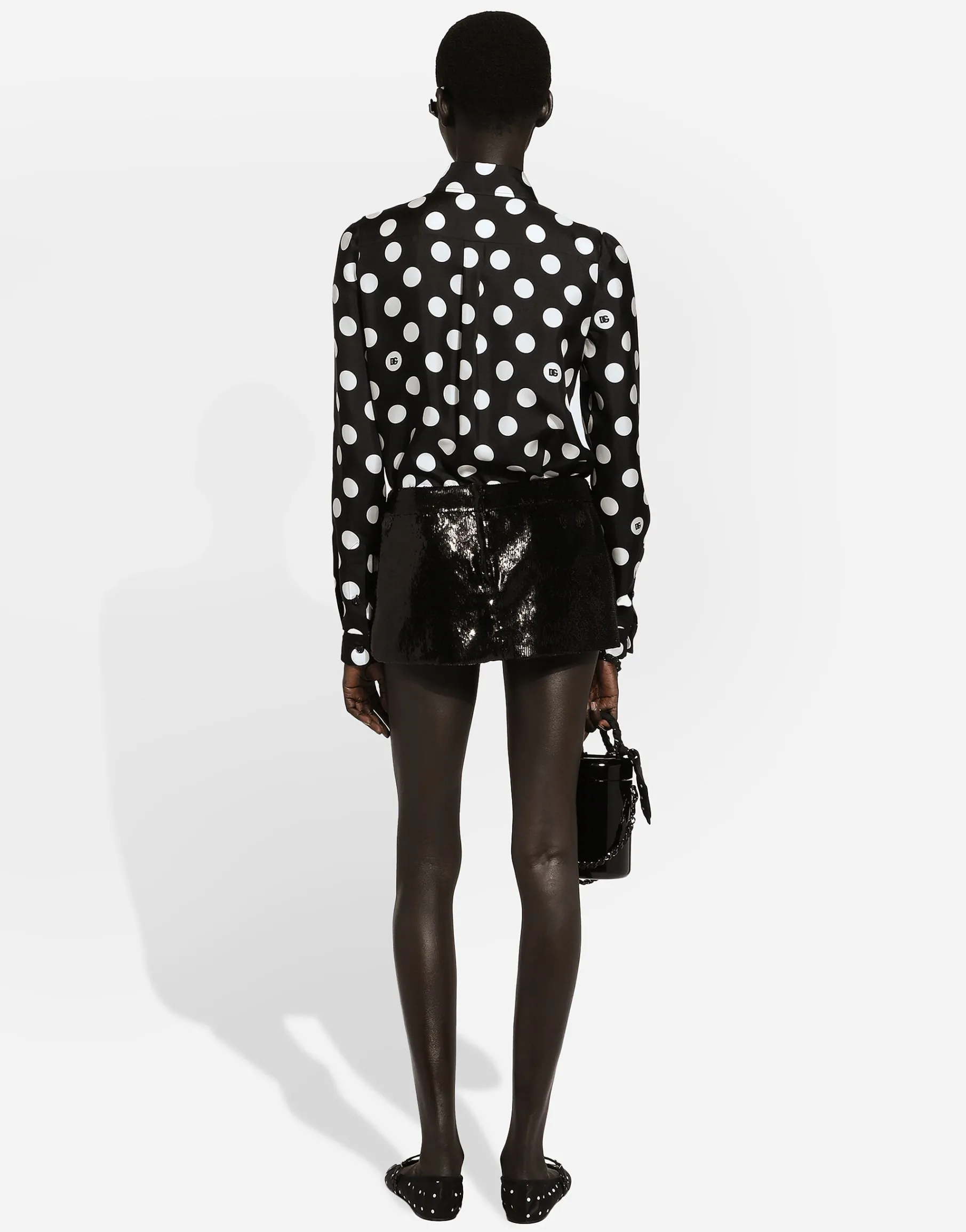 Miniskirt with micro-sequin embellishment