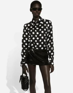 Miniskirt with micro-sequin embellishment