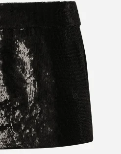 Miniskirt with micro-sequin embellishment