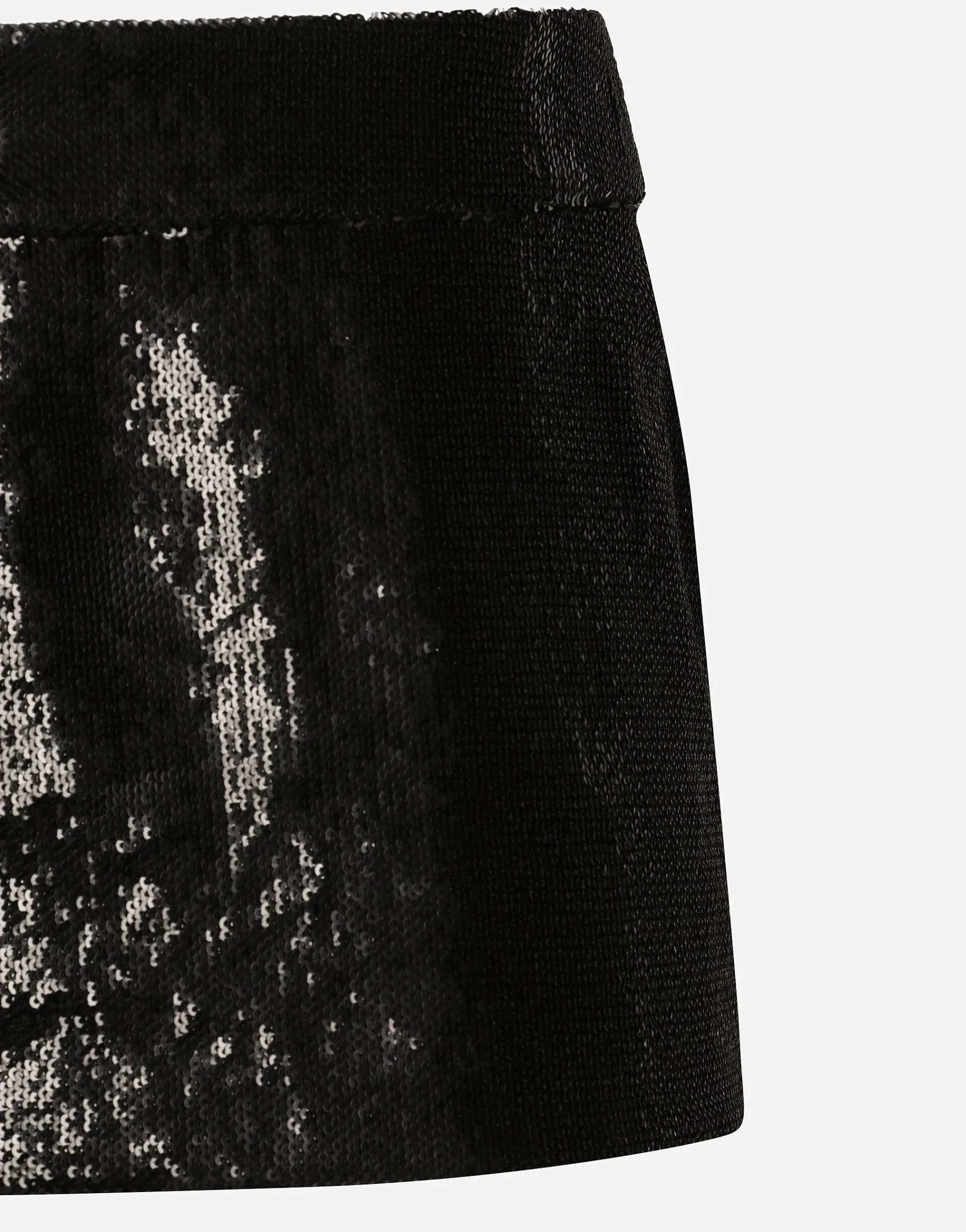 Miniskirt with micro-sequin embellishment