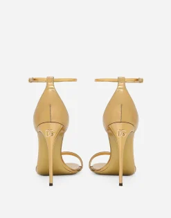 Mirrored-effect calfskin sandals