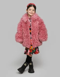 Mohair fur jacket with DG logo