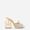 Mules with fusible rhinestone detailing and DG Pop heel