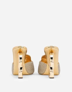 Mules with fusible rhinestone detailing and DG Pop heel